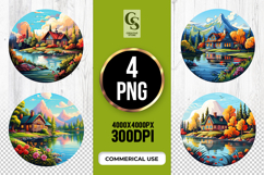 Scenic Landscape Clipart Sublimation PNG Product Image 1