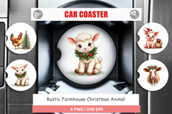 Rustic Farmhouse Animals Car Coaster Product Image 1