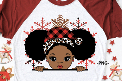 Christmas Black Girl SVG Afro Puff Snowflakes Leopard Product Image 1