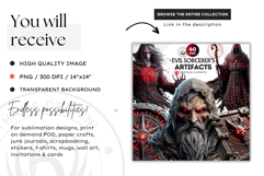 Evil Sorcerer Artifact Clipart - Dark Fantasy wizard staff Product Image 2