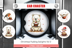 Christmas Pudding Delights Car Coaster Product Image 1