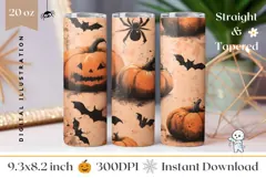 Cute Halloween Tumbler, Fall Pumpkins Tumbler Sublimation Product Image 1