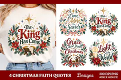 4 Christmas Faith Quote PNG Designs, Christian Christmas Shi Product Image 1