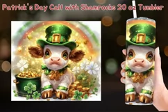 Adorable St. Patrick's Day Calf Tumbler with Shamrocks Product Image 2