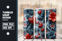 Heart Flower Tumbler Wrap Design Product Image 1