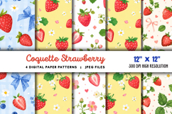 Coquette Strawberry Daisy Pattern JPG Product Image 1