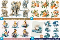 Biggest Watercolor Sublimation Bundle |200 Clipart Bundle Product Image 2