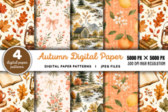 Autumn Digital Paper Backgrounds JPG Product Image 1