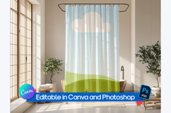 Soft luxury bathroom with curtain mockup Product Image 2