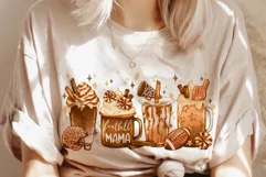 Football Mama Latte Sublimation Design PNG, Coffee Lover Mug Product Image 2