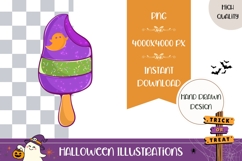Hand Drawn Halloween Sweets Illustration, Ice Cream PNG Product Image 1