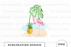 Watercolor Flamingo Sublimation Downloads Product Image 1