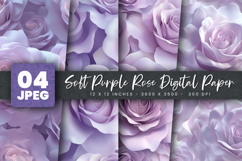 Soft Purple Rose Digital Paper Product Image 1