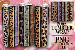 3D Leopard and Flower Tumbler Wraps for Sublimation Product Image 1
