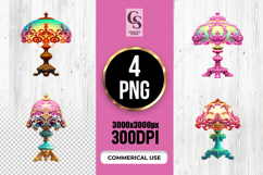 Vintage Ornate Table Lamp Clipart PNG Product Image 1