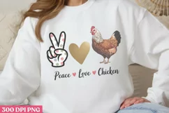 Peace Love Chickens PNG, Beauty Farm Sublimation PNG Product Image 1