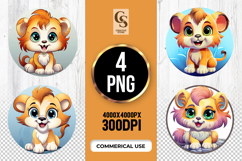 Cute Baby Lion Clipart Sublimation PNG Product Image 1