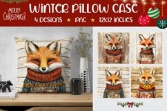 Cartoon Fox Pillowcase Designs, Winter Animals Pillow Case Product Image 1