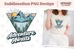 Adventure Awaits Sublimation PNG | Summer PNG| Camping PNG Product Image 1