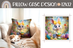 Easter Eggs Pillow, Funny Easter Bunny Pillow Sublimation Product Image 1