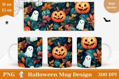 Halloween Mug Wrap, Halloween Print, Ghost Sublimation Mug Product Image 1