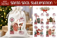 Cartoon Christmas Santa Sack, Christmas Elf Sublimation PNG Product Image 1