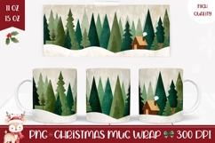 Cartoon Winter Forest Mug Design, Winter Mug Wrap Design Product Image 1
