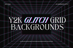 Y2K Glitch Grid Dark Grainy Effect Backgrounds Product Image 1