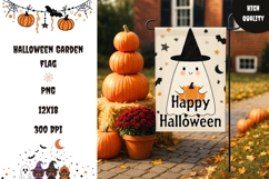 Cartoon Ghost Garden Flag, Cute Halloween Garden Flag Product Image 1