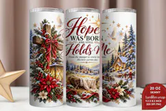Pray Trust Rest 20oz Tumbler Wrap, Christian Christmas Praye Product Image 2