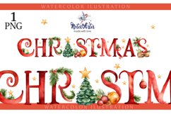 Watercolor inscriptions Christmas PNG Product Image 1