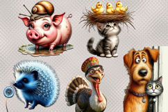 Clipart | 10 images with cartoon caricatures, PNG Product Image 2