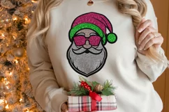 Glitter Santa PNG, Santa SVG, Santa with sunglasses PNG Product Image 3