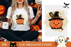Halloween Pumpkin PNG, Funny Halloween Pumpkin T-Shirt PNG Product Image 1