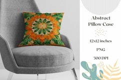 Floral Pillow Case Design, Geometric Pillow Sublimation PNG Product Image 1