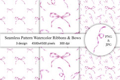 Bows Ribbon Watercolor Patterns Seamless Product Image 1