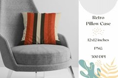 Retro Pillow Case PNG, Red Stripes Pillow Sublimation Product Image 1