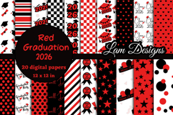 Graduation 2026 Red digital papers Product Image 1
