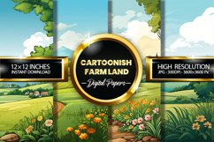 Cartoonish FarmLand Digital Papers - 04 Variations Product Image 1