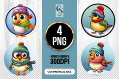 Cute Winter Bird Clipart Sublimation PNG Product Image 1