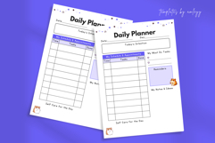 Cute Productivity Daily Planner Template Editable Canva Product Image 1