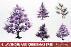 Lavender And Christmas Tree Sublimation PNG Product Image 1
