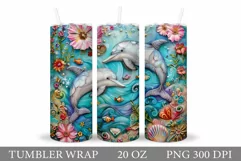 Dolphins Tumbler Sublimation. Dolphins Tumbler Wrap Design Product Image 1