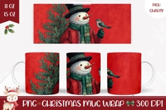 Cartoon Christmas Snowman Mug, Christmas Mug Template Product Image 1