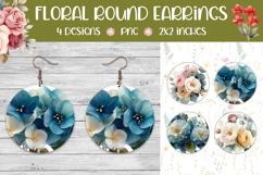Flowers Round Earring Designs, Peony Earring PNG Product Image 1