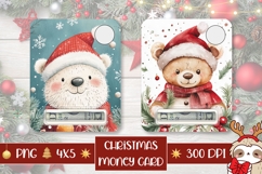 Cartoon Christmas Teddy Bear Money Card, Christmas Gift Card Product Image 1