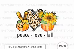 Peace Love Fall png sublimation designs downloads Product Image 1