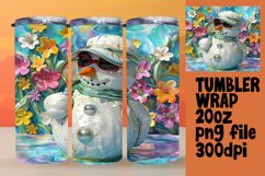 Festive Snowman Sublimation Tumbler Wrap 20oz Summer Product Image 1