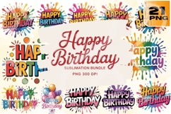Birthday Splash Vibrant Celebration Text PNG Pack Product Image 1