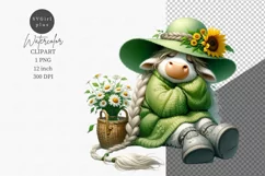 Spring clipart, Cow clipart, Girl clipart Product Image 1